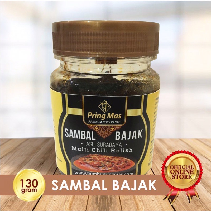 

Pring Mas Sambal Botol Bajak (Ayam Goreng Kalasan) Pedas 130 gram - Halal MUI