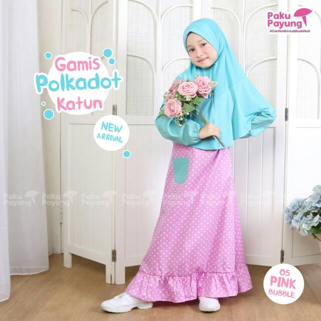 Gamis polkadot katun