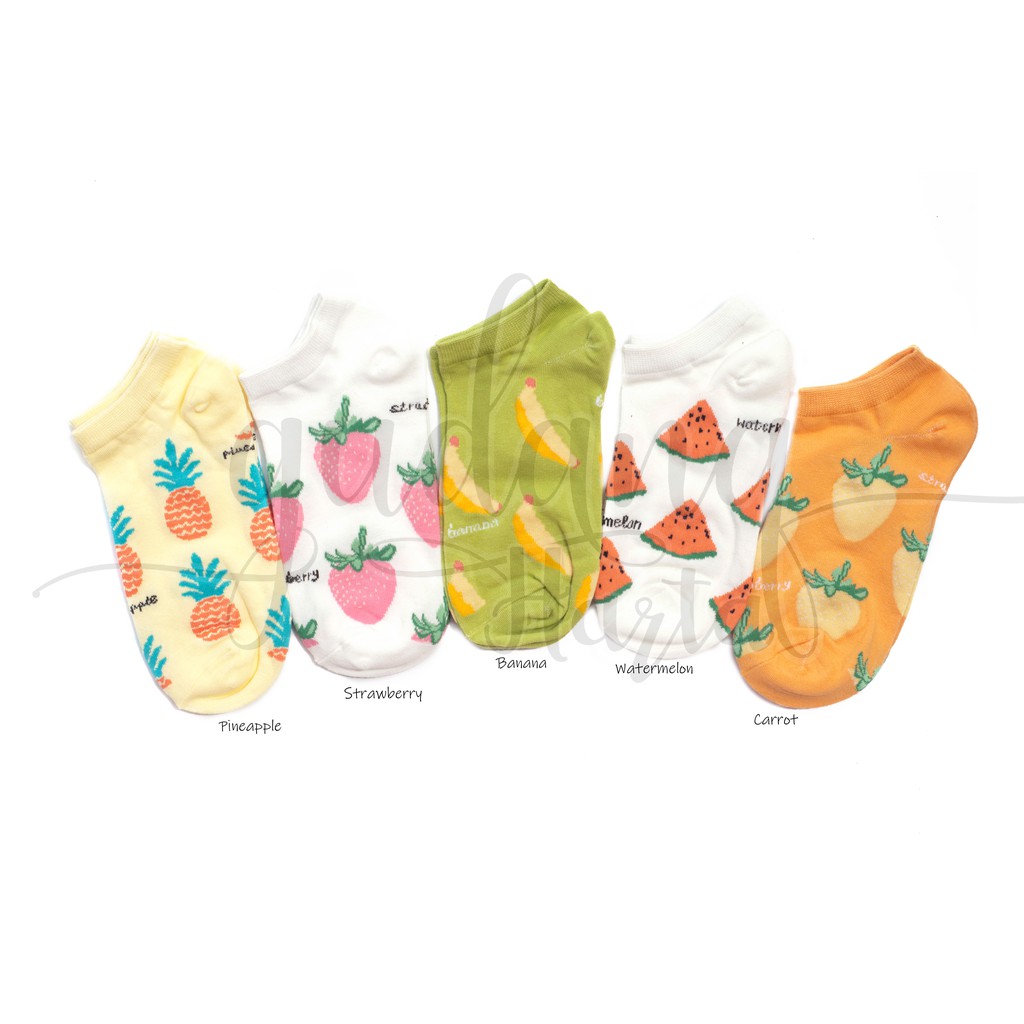 Kaos Kaki Pendek Wanita Summer Fruits Cute Kaos Kaki Murah Lucu GH 103020