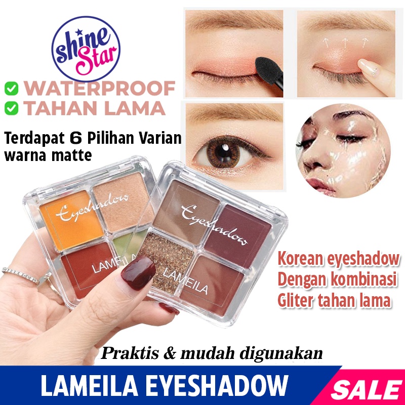 SHINE STAR - LAMEILA EYESHADOW PALLET 4 COLORS / Lameila 4 Color Avocado Eyeshadow Disk Matte Shimmer Fruit Eyeshadow Palette