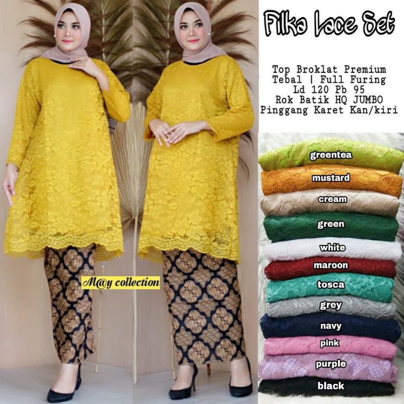 Kebaya Jumbo Bruklat jumbo ld 120 Fika set