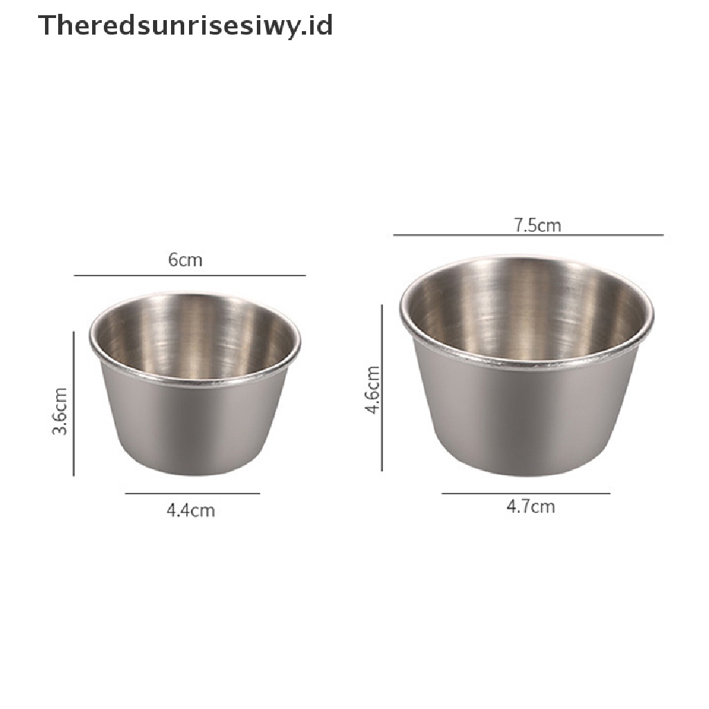 # Alat Rumah Tangga # 2pcs Cangkir Saus Tomat / Salad / Pancake Bahan Stainless Steel