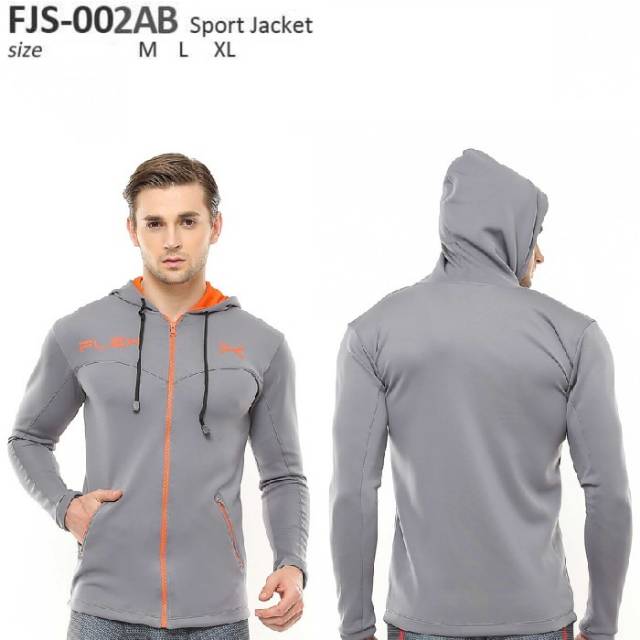 Jaket sport fitness FLEX abu