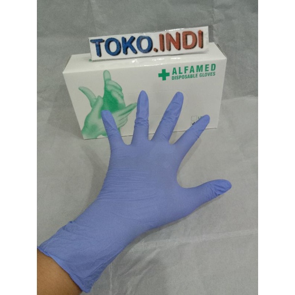 Sarung Tangan Nitrile isi 100 Alfamed / Sarung Tangan Nitrile / Disposable Gloves