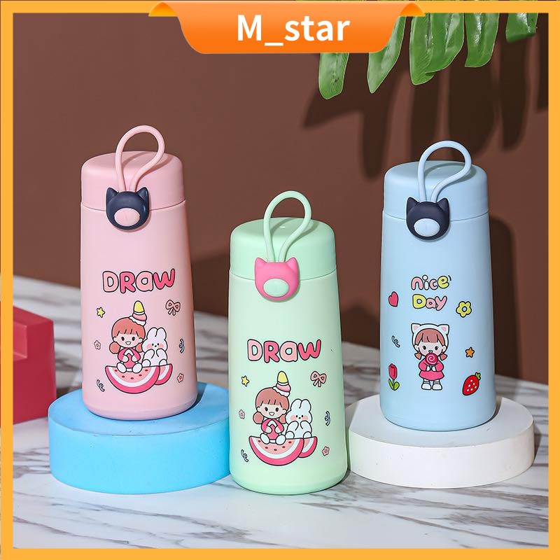 Botol Kaca Thermos/Botol Minum Model Lucu Nice Day Unik BPA FREE-3