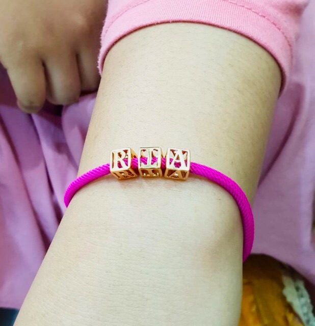 Gelang nama gelang tali hongkong gelang inisia gelang alphabet  replika emas