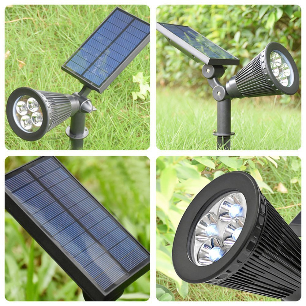 lampu tancap taman lampu sorot taman lampu tanaman tenaga surya Hyelaer Lampu Taman Energi Solar Panel 4 LED - TS-G0102 Solar Light 4LED RGB Garden Light Outdoor Landscape lighting Waterproof Wall Light Buried Light Solar Spotlight