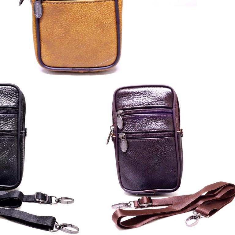 TAS HP PRIA KULIT ASLI PREMIUM / TAS PINGGANG PRIA BAHAN KULIT ASLI UNTUK HP DAN IKAT PINGGANG / DOM