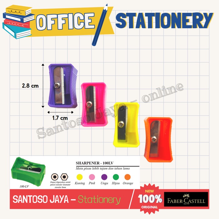 

Rautan Pensil FABER CASTELL 100LV - Pencil Sharpener 100-LV SET isi 2