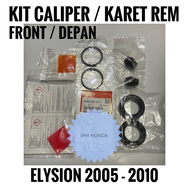 Seal Kit Kaliper Caliper Karet Rem Depan Honda Elysion 2005 2006 2007 2008 2009 2010 01463 S3V