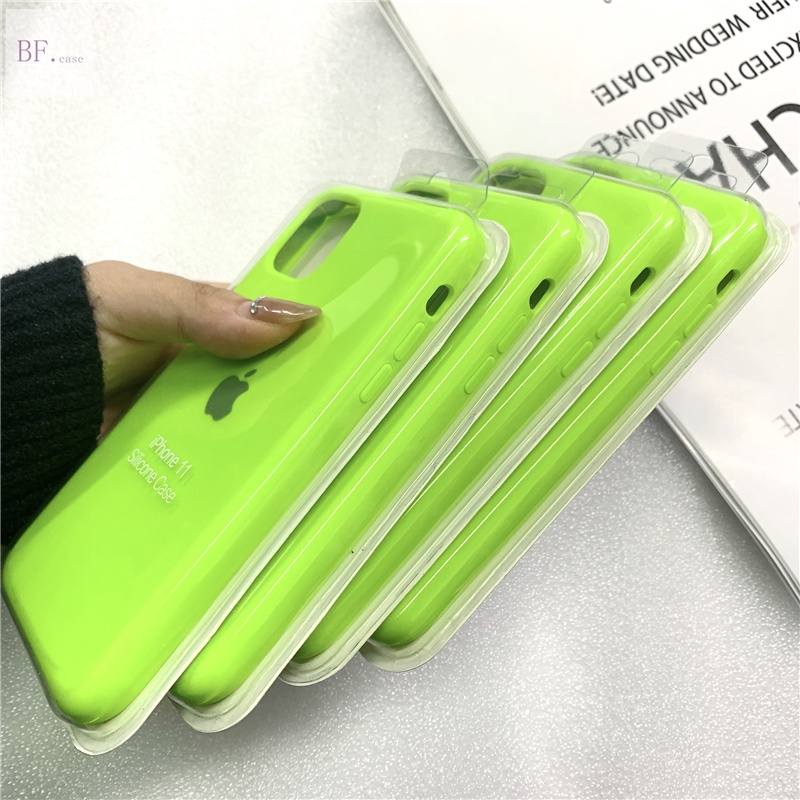 Soft Case Silikon Desain Logo Warna Hijau Fluorescent Untuk Iphone 11 12 13 Pro Max 6 7 8 Plus X Xs Xr Xsmax Se2 2020 12pro