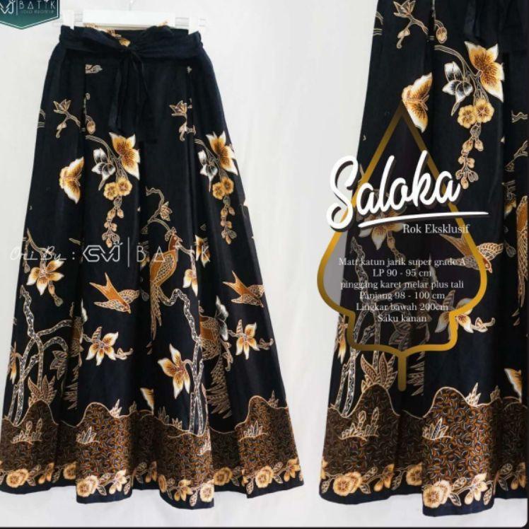 ➢qr Diskon Rok batik unggul jaya ungu wanita panjang payung jumbo bawahan batik dewasa kondangan keb