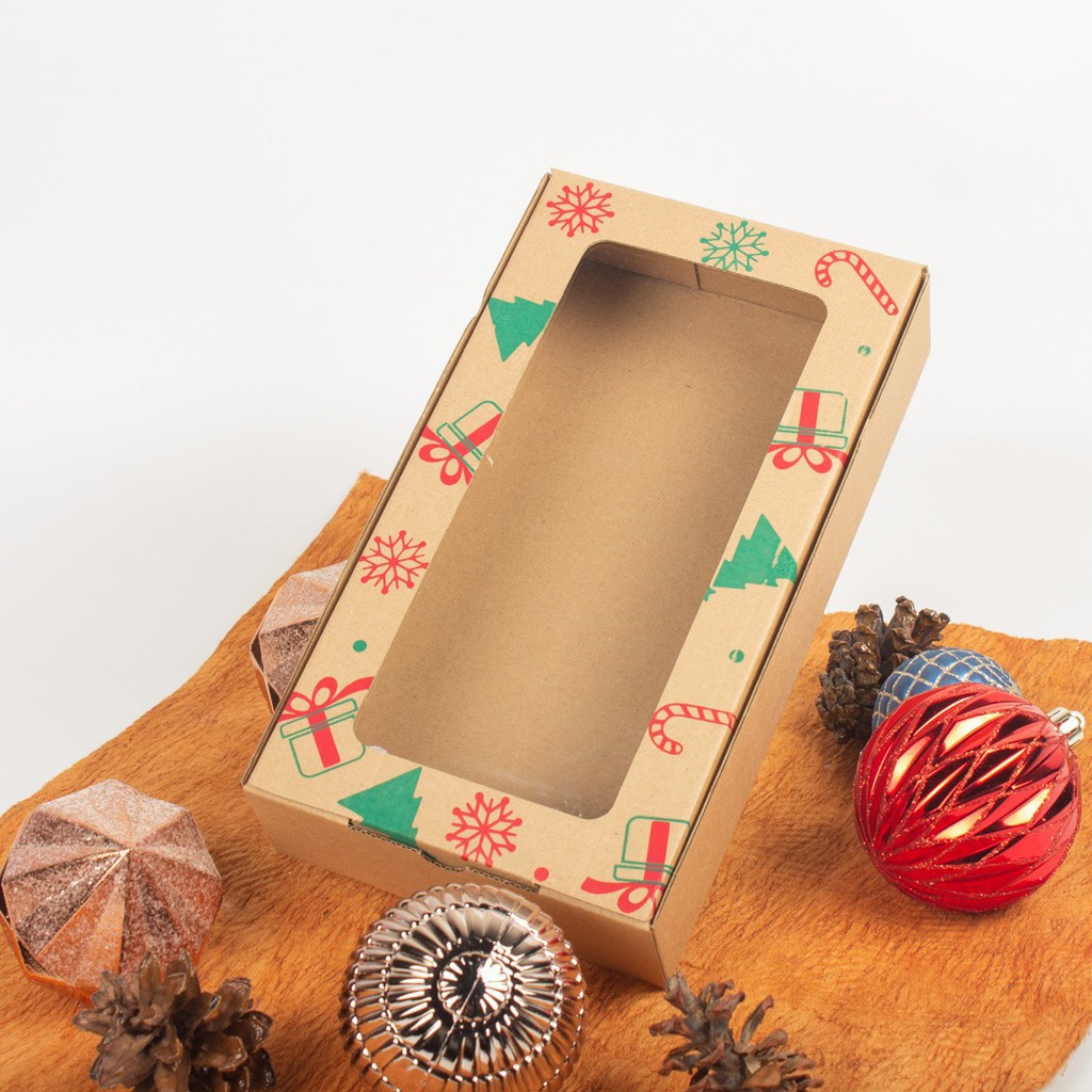 

(ISI 10) KARDUS HAMPERS NATAL BOX PACKAGING BROWNIES GIFTBOX DAN SOUVENIR CHRISTMAS DUS MIKA 27X15X6 CM