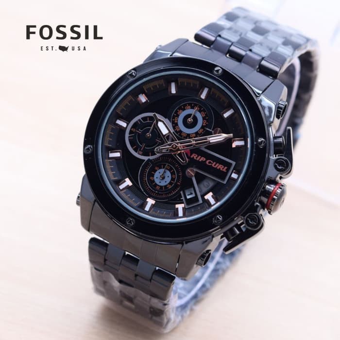 Jam Tangan Pria / Cowok_fossil_oronto Rantai Full Black Army