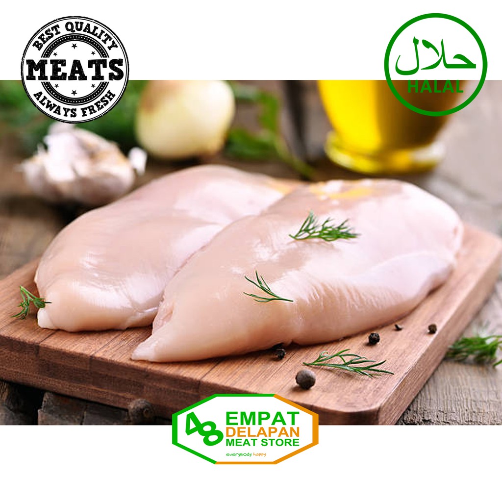 

Dada ayam fillet segar | Boneless dada ayam tanpa kulit (Bukan Frozen)
