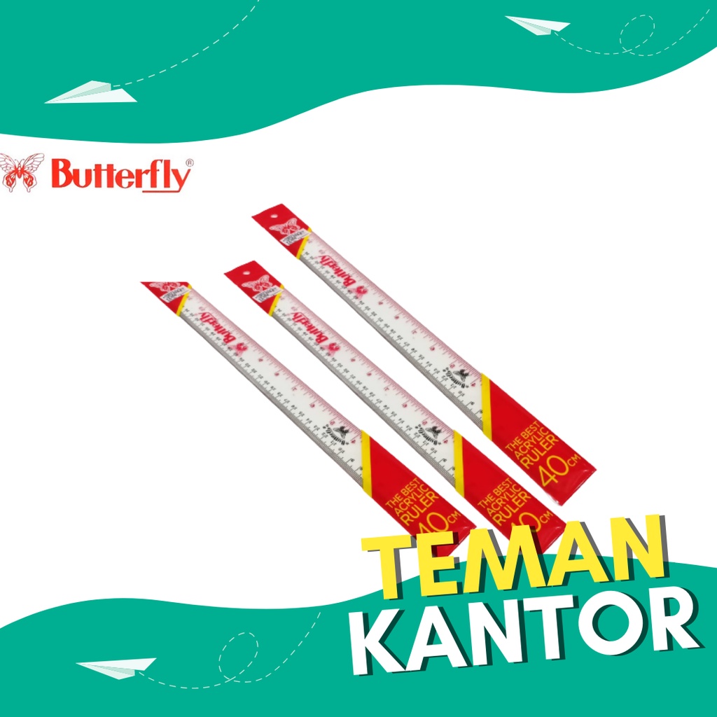 

Penggaris / Garisan Butterfly 40 cm Plastik