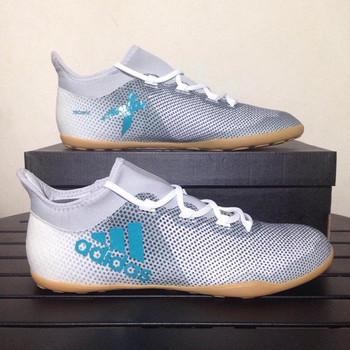 Flash Deal Sepatu Futsal Adidas X Tango 17.3 In Grey Energy Blue Cg3715 Original Olahraga - Sepak