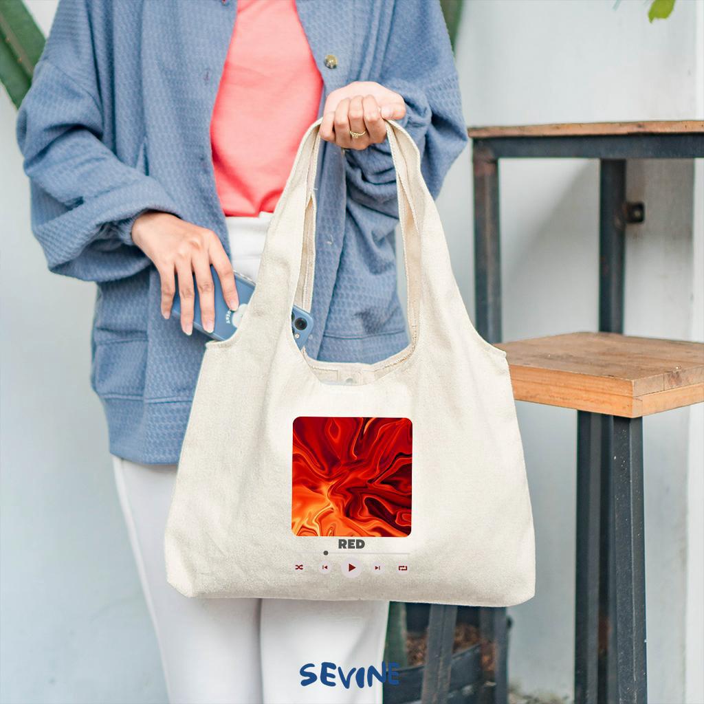 Sevine Tote Bag Kanvas Bonnie Tas Aesthetic Wanita Kuliah Fashion Music Laptop Sekolah Totebag Vintage Series - XJ