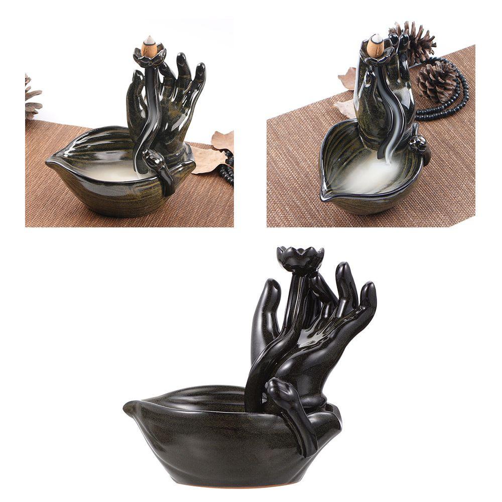 Solighter Backflow Incense Burner Kerajinan Tangan Ornamen Keramik Tempat Dupa