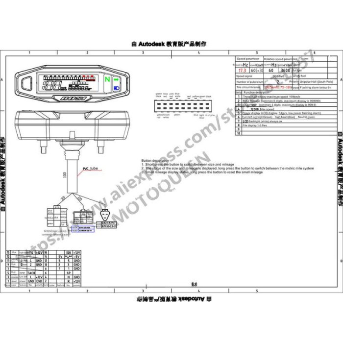 Cuci Gudang Speedometer Digital Motor Odometer with Sensor