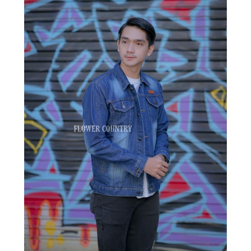 Jaket Jeans Pria Ring CKC Sekrap Original Flower Country