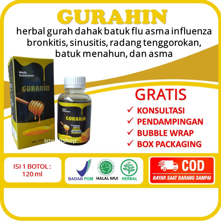 

Madu Gurahin Obat Herbal Gurah Batuk Cough Dahak Pilek Flu Tenggorokan Sesak Nafas Asma Dewasa Anak