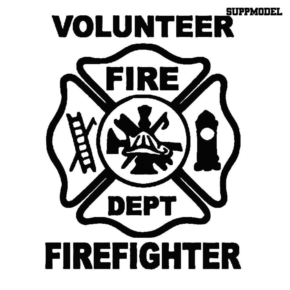 Sticker Decal Reflektor Dekorasi Bodykaca Jendela Mobil Motif Tulisan Volunteer Pemadam Kebakaran