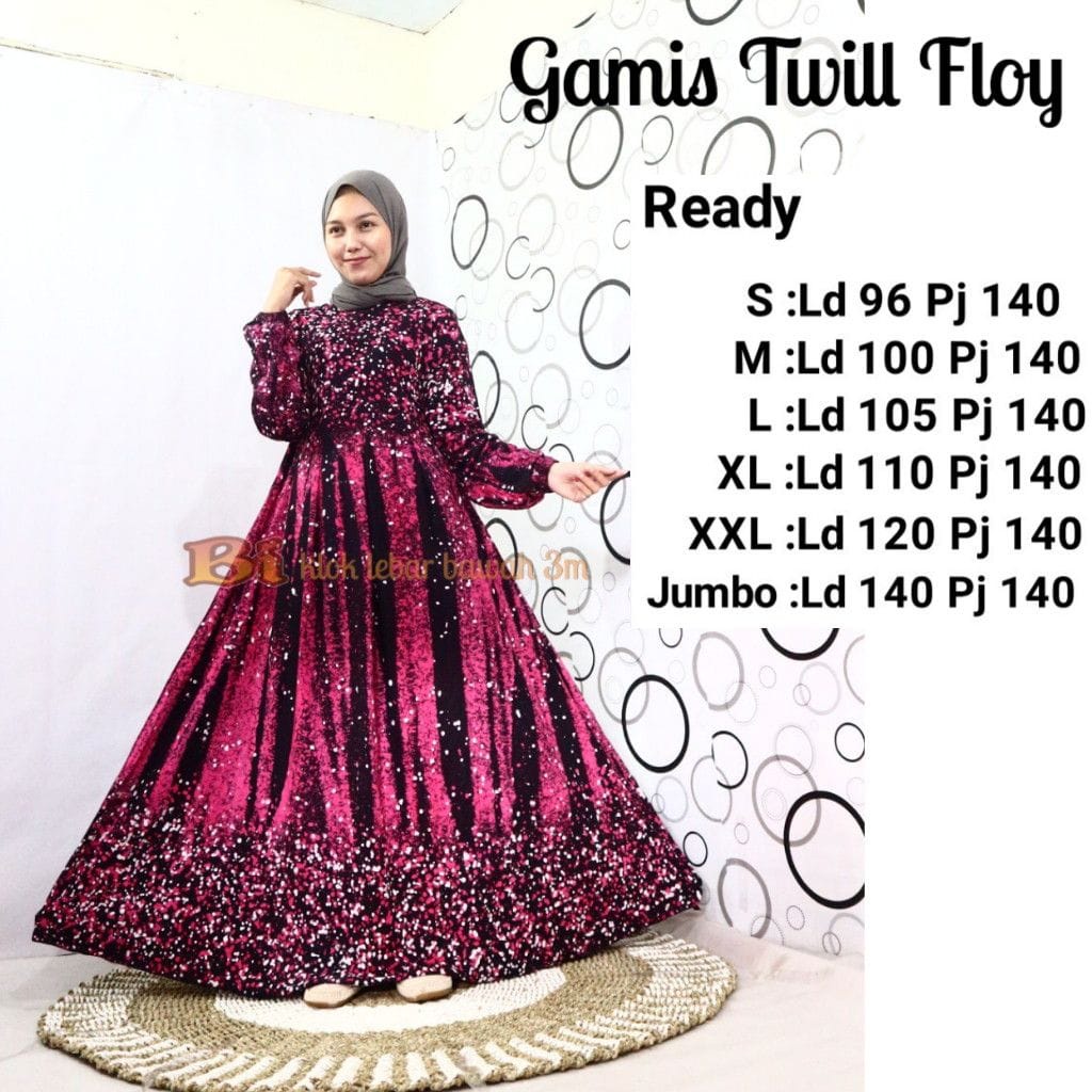 gamis twill ori jumbo ld 140 bb 100kg kualitas premium bisa cod best seller