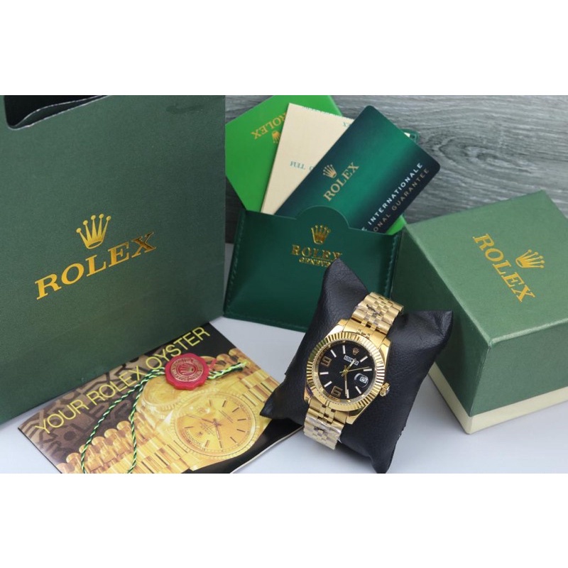 Jam Tangan Wanita / Pria Rolex p2185 Rantai Tanggal Aktif Fullset ( Paperbag, Box Rolex &amp; Baterai )