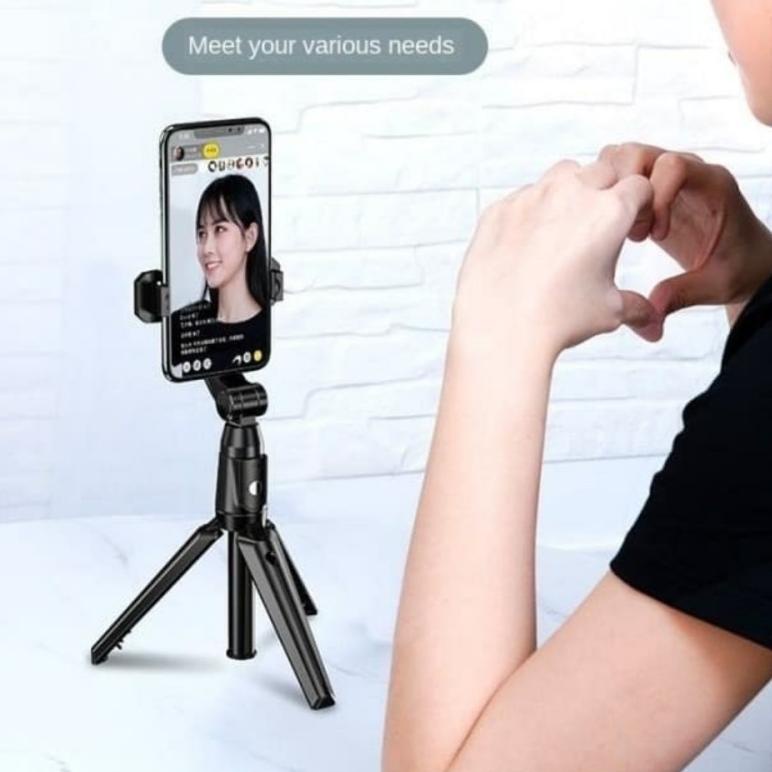 ♂ K07 SELFIE STICK TONGSIS WITH BLUETOOTH TRIPOD STANDING IOS ANDOROID ♞