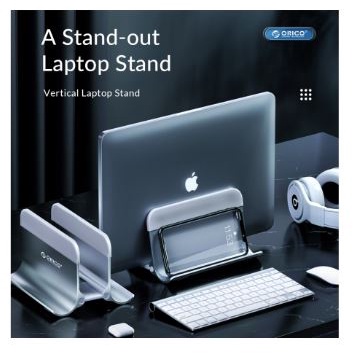 Laptop macbook Stand holder Vertical orico Silicone Aluminium gravity locking NPB1 NPB-1