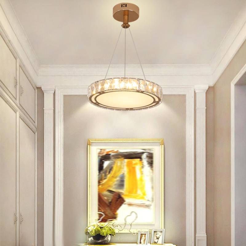 LAMPU GANTUNG SATU KEPALA KRISTAL MEWAH KAP LAMPU BULAT IZNA9172