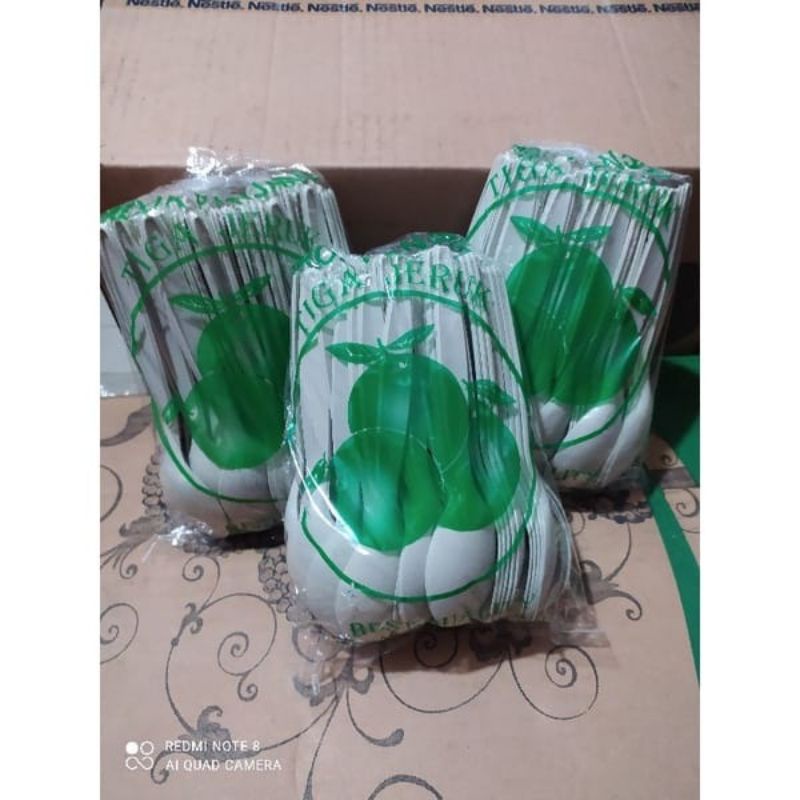 Sendok Panjang 3 Jeruk (100pcs) / Sendok Makan Butek Plastik Murah