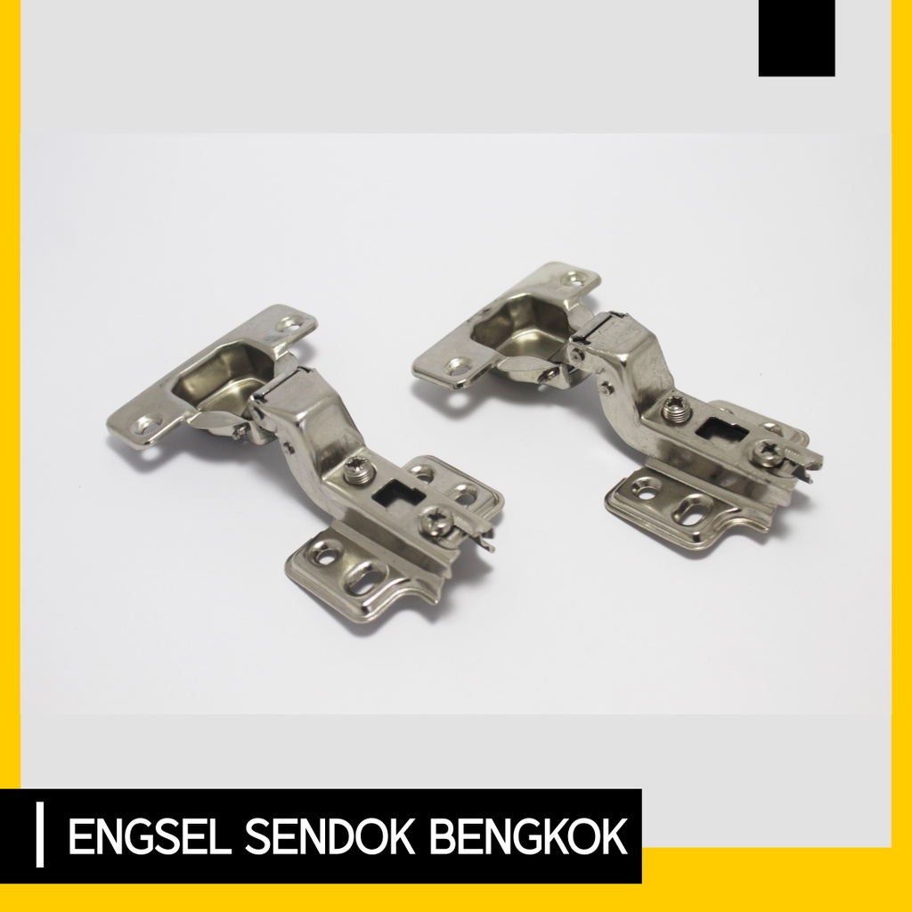 SEPASANG ( isi 2 pcs) Engsel Sendok Stanless Steel Biasa Non Hidrolik / Engsel Sendok Lurus, Semi Be