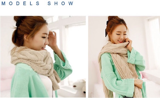 IMPORT MOLLAD Scarf Long Syal Rajut Wool Panjang Persegi Musim Dingin Winter Infinity Scarf