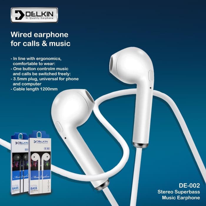 DELKIN EARPHONE-HEADSET-HANDFREE DK-02