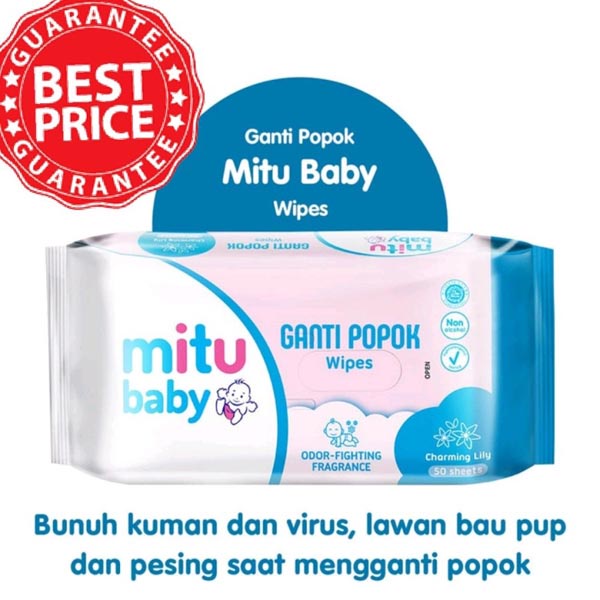 [BUY 1 GET 1] [50S + 50S] [BPOM] Mitu Tisu Tissue Basah Baby Wipes 50'S | 50 S | 50 Lembar | Playfull Fressia | Sweet Rose | Lively Vanilla |_Cerianti