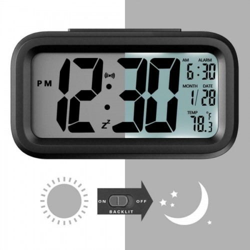 JD-05 Jam weaker Pintar jam Meja Digital LCD Alarm Kalender &amp; Sensor Suhu Weker Lampu LED Smart