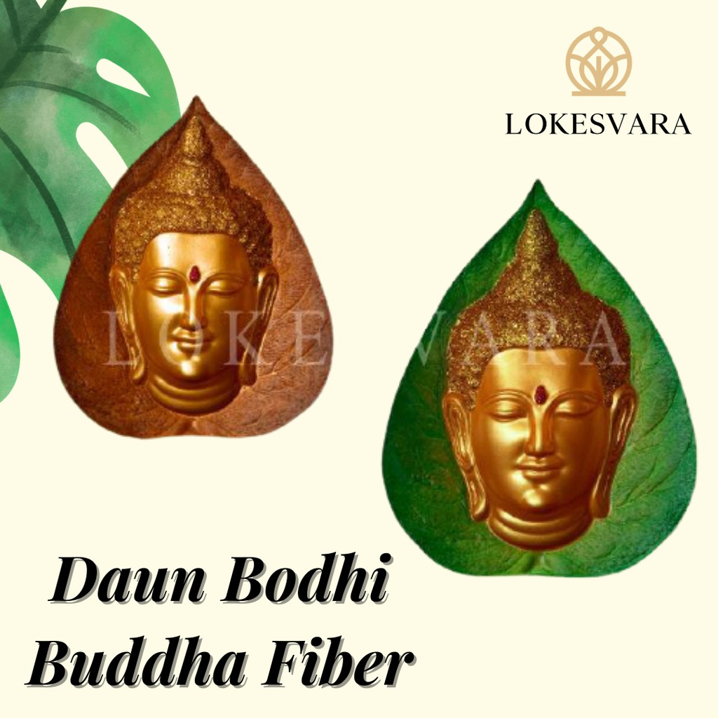 Patung Rupang Arca Hiasan Pajangan Daun Bodhi Buddha Fiber