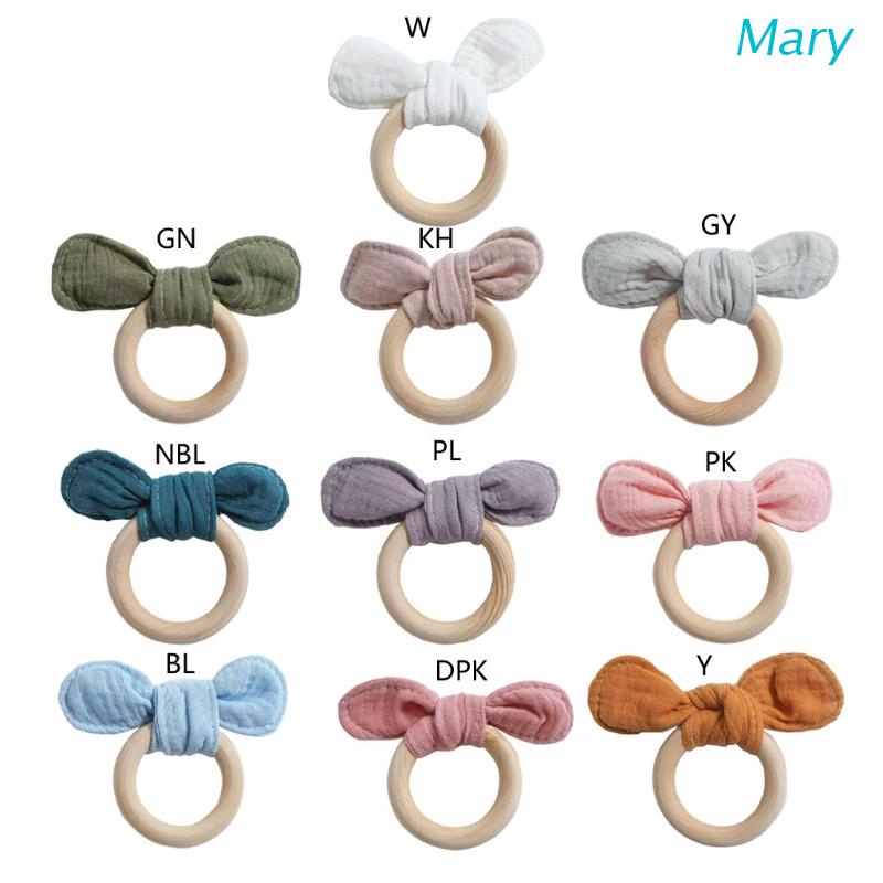 Mary 1pc Mainan Teether Ring Kayu Untuk Bayi Newborn