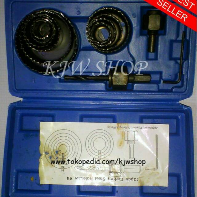 Jual Holesaw Set 13pcs Hole Saw Kit BENZ Pelubang Kayu Pelubang Pipa ...