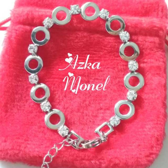 Gelang titanium bulat mata