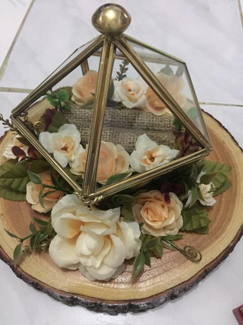 Ring Bearer Tempat Cincin Kaca Terarium