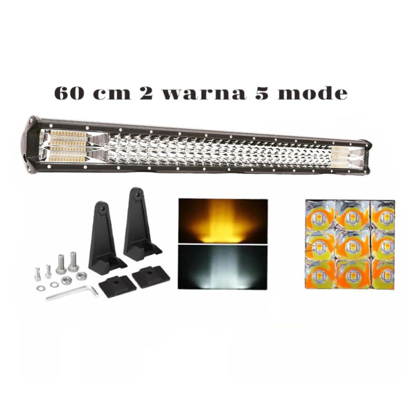 lampu led bar  3 baris 5 mode 2 warna pj 93 cm