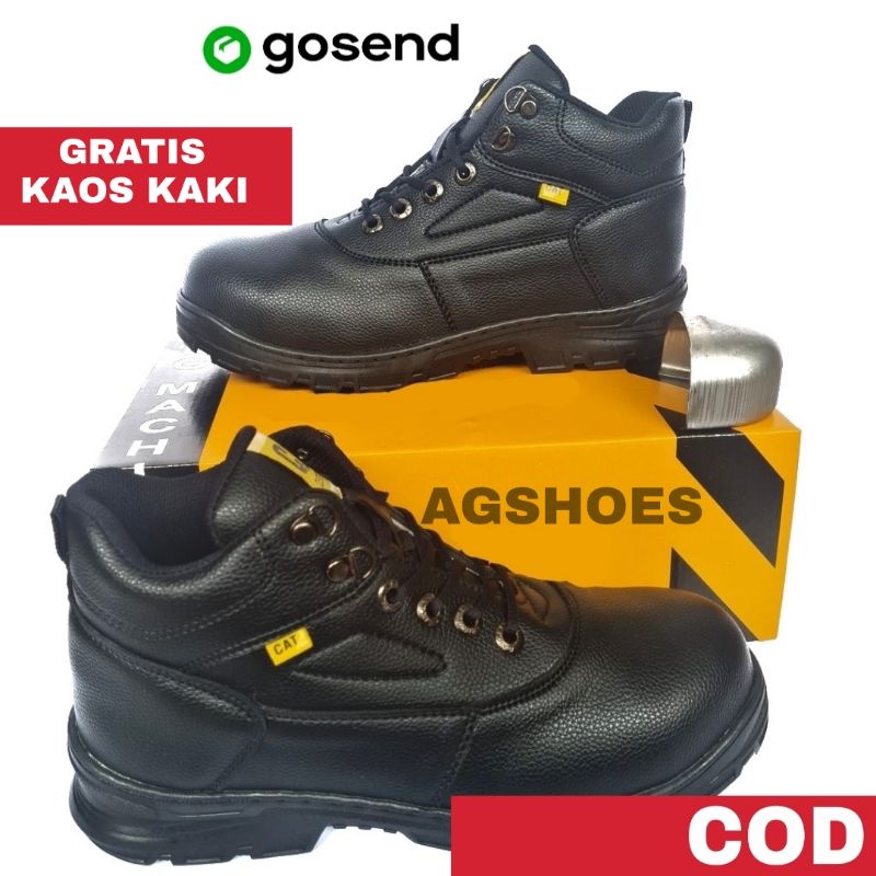 Sepatu Boot Pria Ujung Besi Kerja Lapangan Proyek Safety Anti Slip Safety Shoes Semi Boot