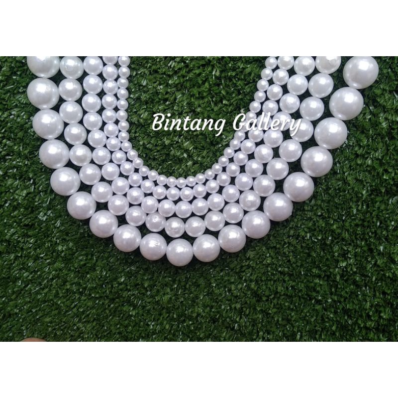 Mutiara ringan 6 / 8 / 10 / 12 mm putih per renteng