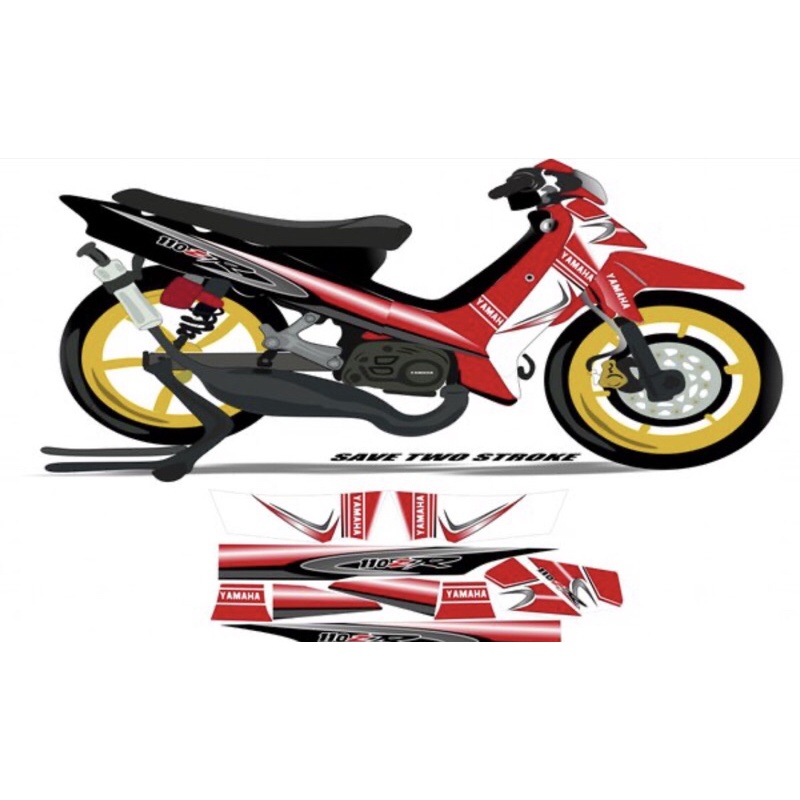 Striping Sticker Stiker Fizr Fiz r F1zr F1z r Merah putih variasi
