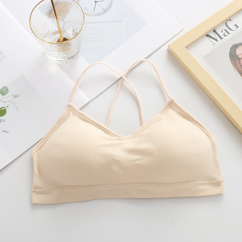 Bra Wanita tanpa kawat dengan Tali Strap Isi Busa Bergaya Sexy Bra Fashion