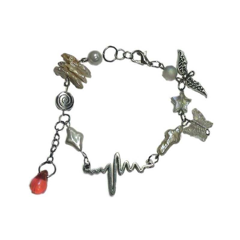 comet heartbeater bracelet ,charm bracelet ,y2k,cybercore,grunge,fairycore style