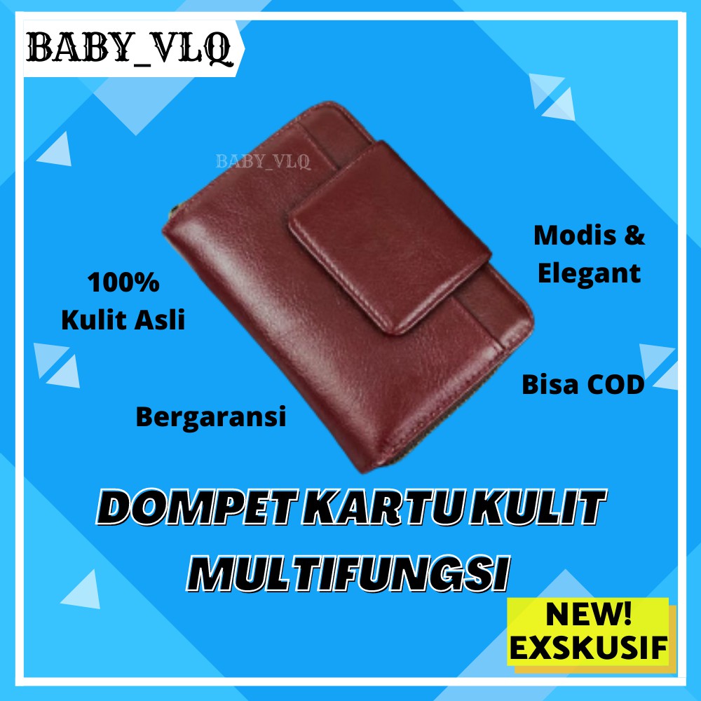 Dompet Wanita Kulit Asli Wallet Card Dompet Kartu Mini Kecil Resleting Kulit Wanita Cewek RR39